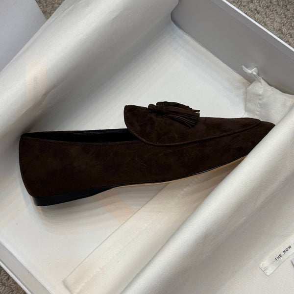 The Row Loafer Dark Brown Suede 290740