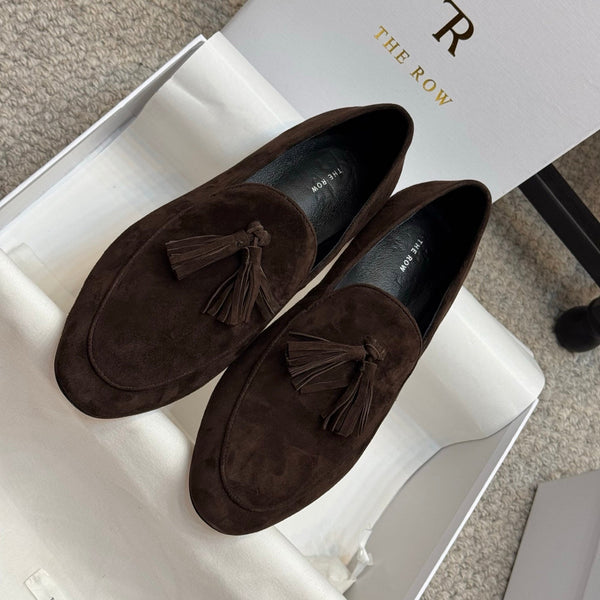 The Row Loafer Dark Brown Suede 290740