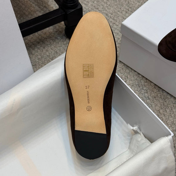The Row Loafer Dark Brown Suede 290740