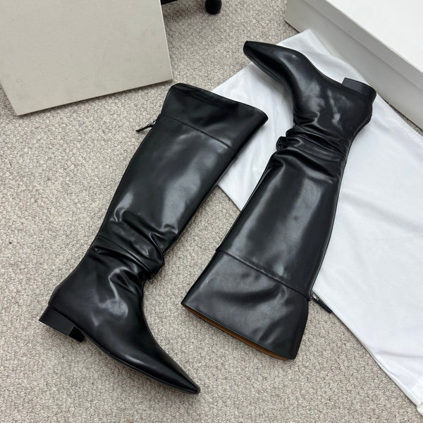 The Row Slouch Over-The-Knee Boots 35mm Black Calfskin 429128