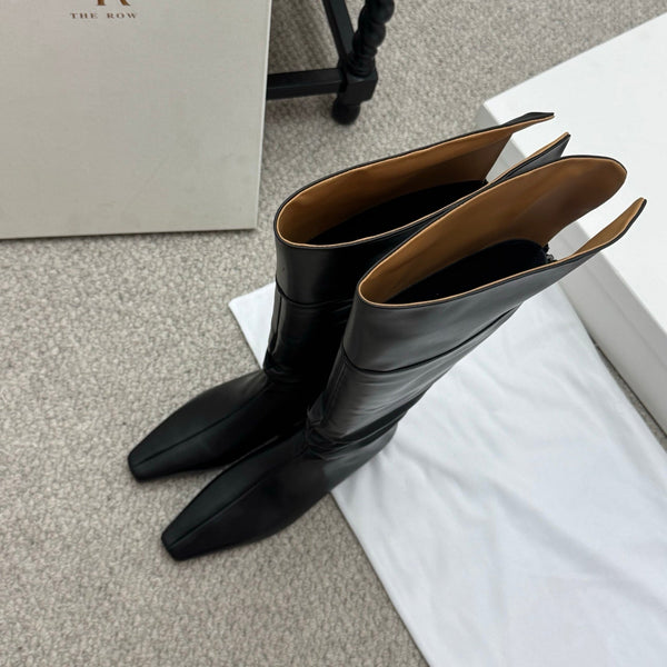 The Row Slouch Over-The-Knee Boots 35mm Black Calfskin 429128