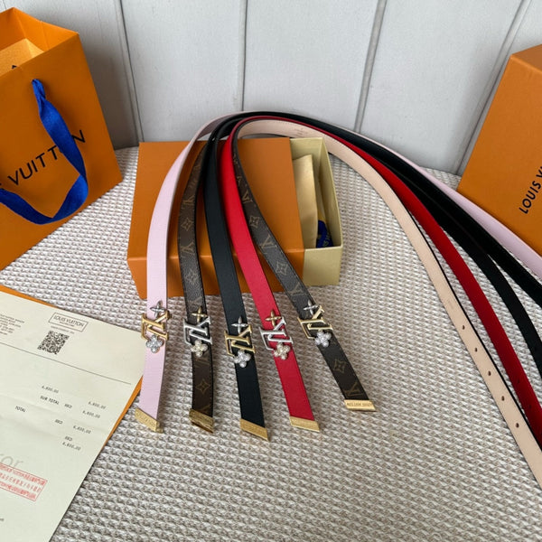 LV GRAM 20 MM REVERSIBLE BELT LIGHT PINK CALFSKIN GOLD HARDWARE