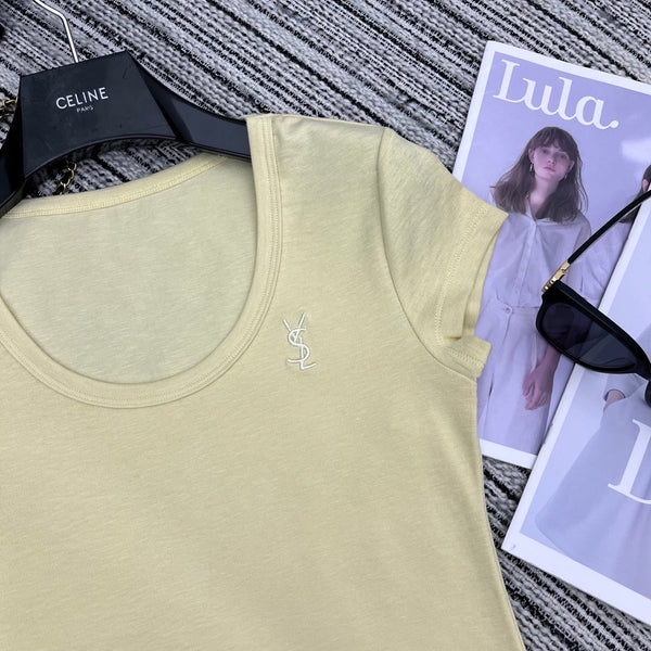 YSL T- Shirt Yellow Pastel 228405