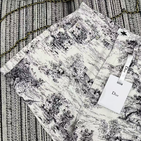 Dior 25C Short Toile de Jouy Scotland Pattern 228386