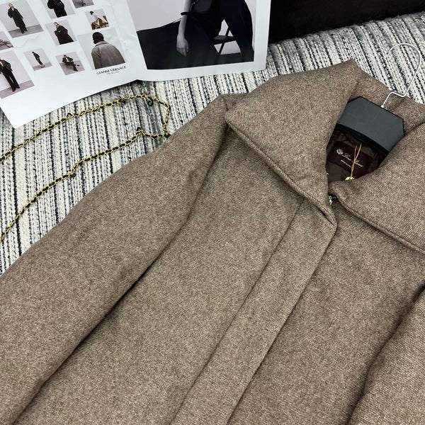 LP 25 Mid-Length Jacket Light Brown Wool Fabric Down 308182