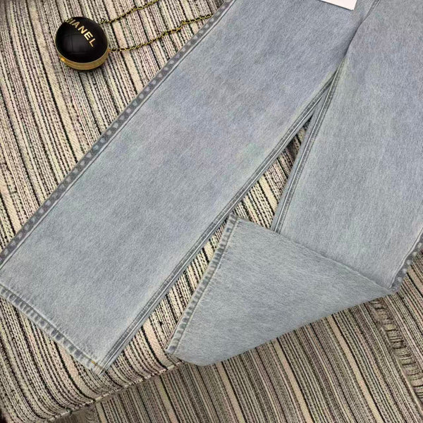 CC Ready-to-Wear Wide-leg Light Blue Denim Jeans 349031