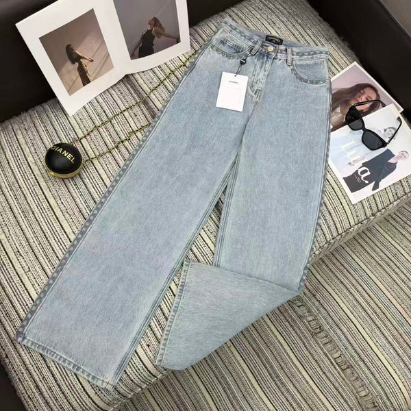 CC Ready-to-Wear Wide-leg Light Blue Denim Jeans 349031