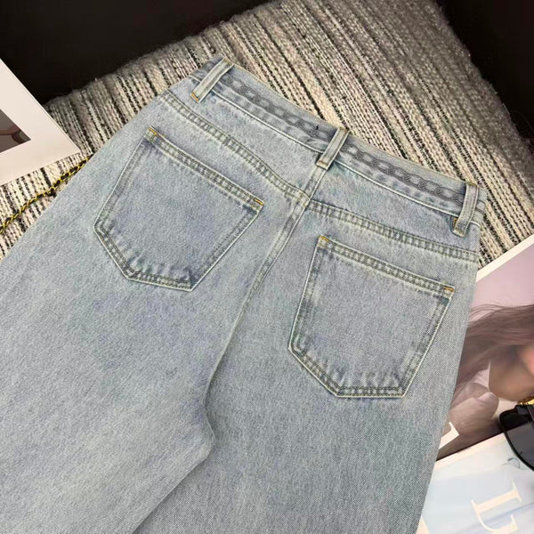 CC Ready-to-Wear Wide-leg Light Blue Denim Jeans 349031