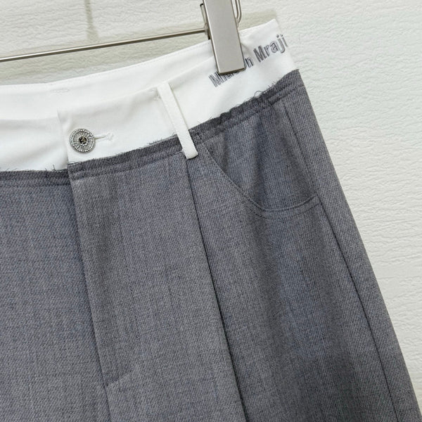 MM6 Curved Blade Cargo Pants Grey Cotton 387964