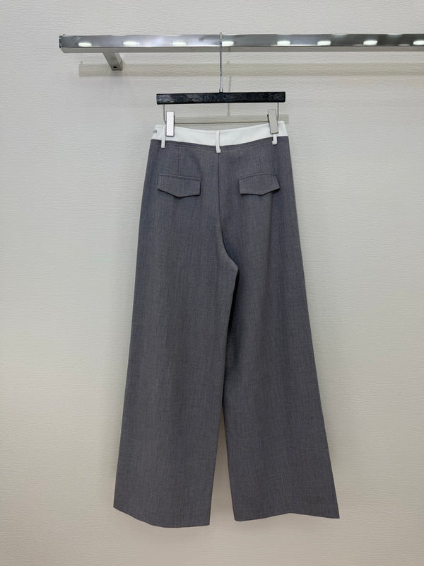 MM6 Curved Blade Cargo Pants Grey Cotton 387964