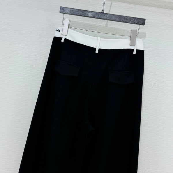 MM6 Curved Blade Cargo Pants Black Cotton 387963