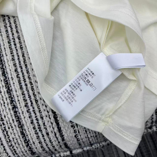 MM6 Letter Print Crew Neck Long Sleeve T-Shirt White Cotton 387966