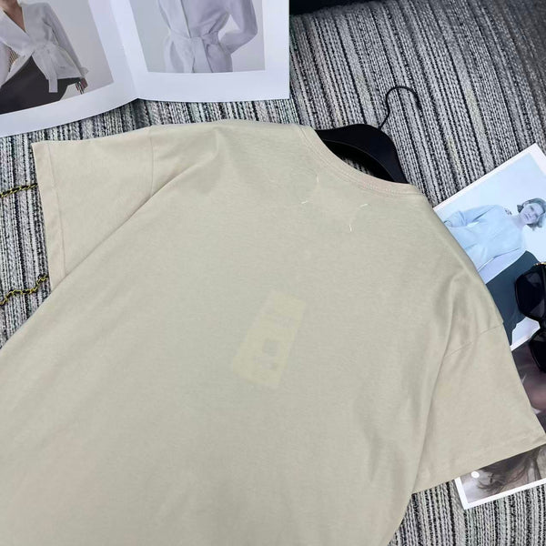 MM6 Crew Neck Short-Sleeved T-Shirt Beige Cotton 387959