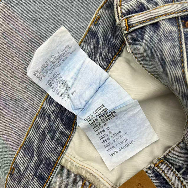 MM6 Ripped Straight-Leg Jeans Light Wash Denim 366008
