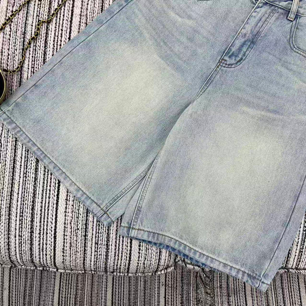 MM6 Capri Pants Light Wash Baggy Denim 387957