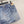 MM6 Printed Irregular Short Skirt Light Wash Baggy Denim 387958