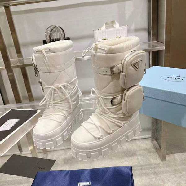 SCARPONI DA SCI IN RE-NYLON CON BORSA BIANCA
