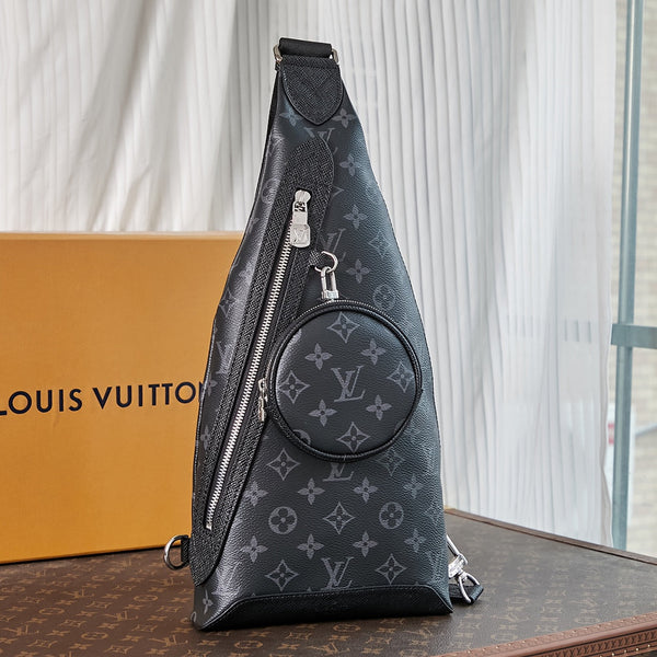 BORSA A TRACOLLA DUO 42 IN TELA MONOGRAM ECLIPSE NERA