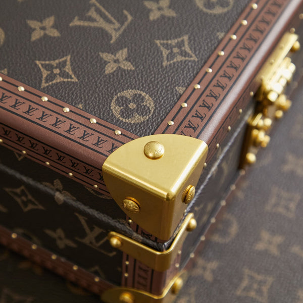 COFFRET JOAILLERIE 24 IN TELA MONOGRAM MARRONE SCURO CON FERRAMENTA ORO