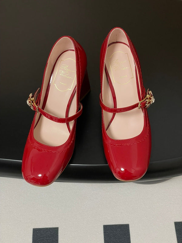 Viv 25 Mary Jane 60 Pelle di vitello verniciata rossa 247885