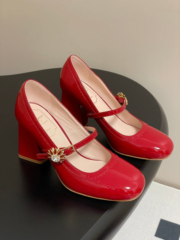 Viv 25 Mary Jane 60 Pelle di vitello verniciata rossa 247885