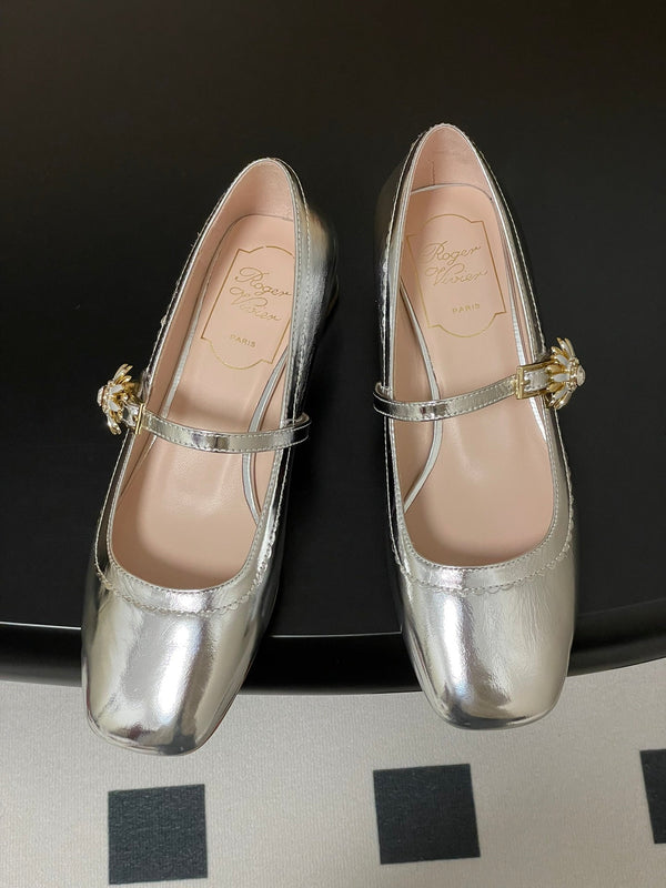 Viv 25 Mary Jane 2.5cm Silver Patent Calf Leather 247888