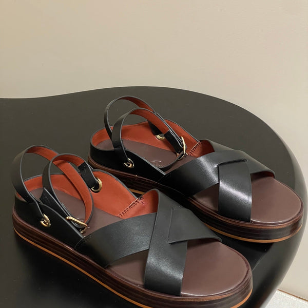 LP Sandal Black Brown Cowhide 312170