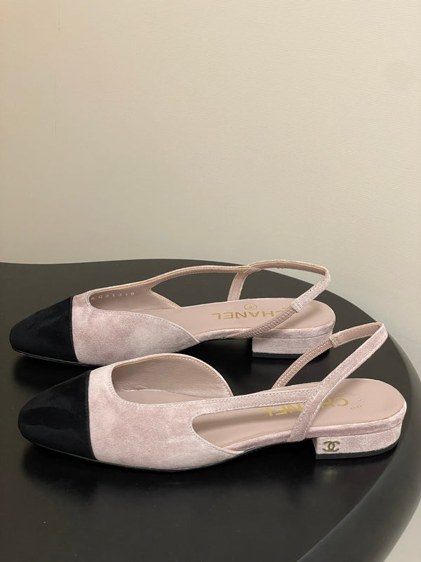 CC 25 SlingBack Flat 20mm Blush Pink Suede 393994