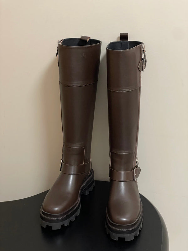 HM Jumping Boots 50mm Dark Brown Edge Lock Calfskin