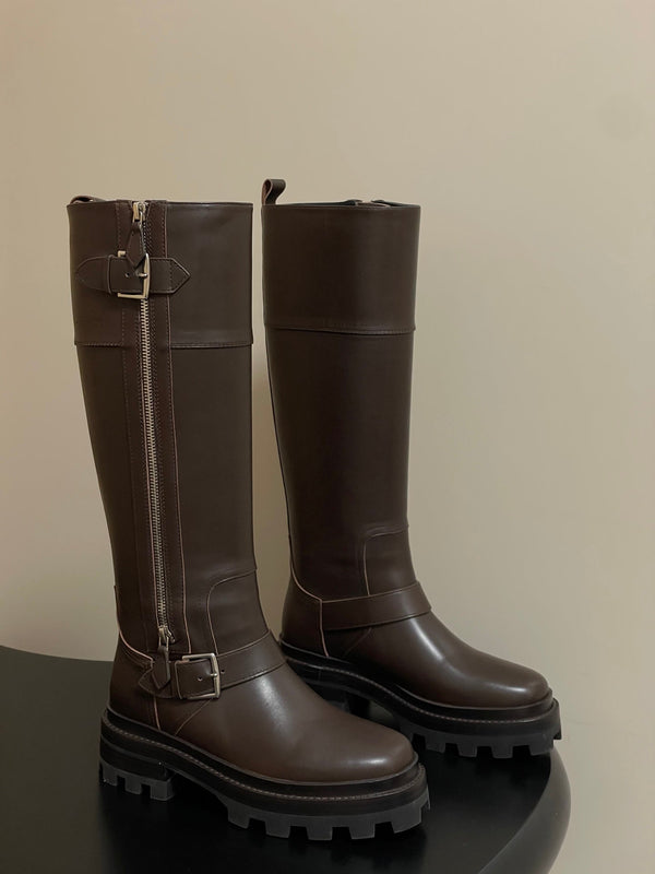 HM Jumping Boots 50mm Dark Brown Edge Lock Calfskin