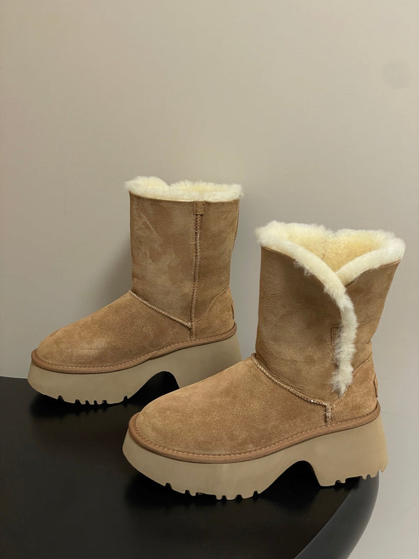 UGG Esmee Boot 70mm Light Brown White Wool Suede 522218