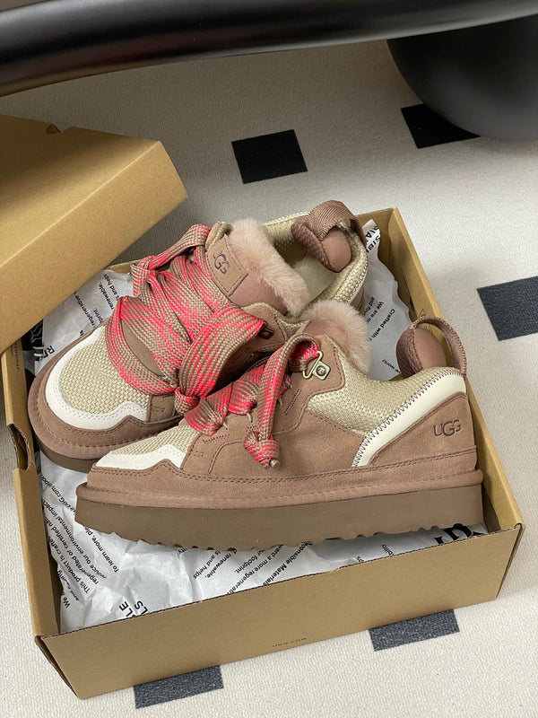 UGG Lowmel Sneaker Brown mix Pink Suede Mesh 522211