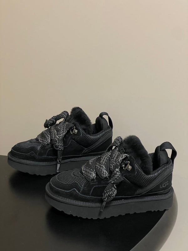 UGG Lowmel Sneaker Black Suede Mesh 522214