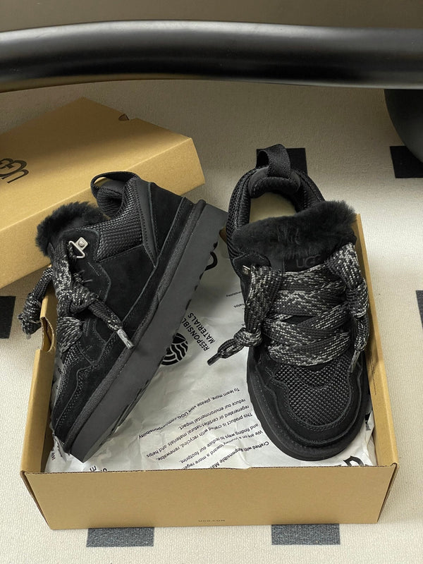 UGG Lowmel Sneaker Black Suede Mesh 522214