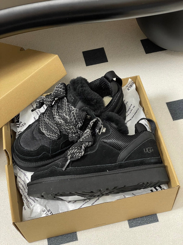 UGG Lowmel Sneaker Black Suede Mesh 522214