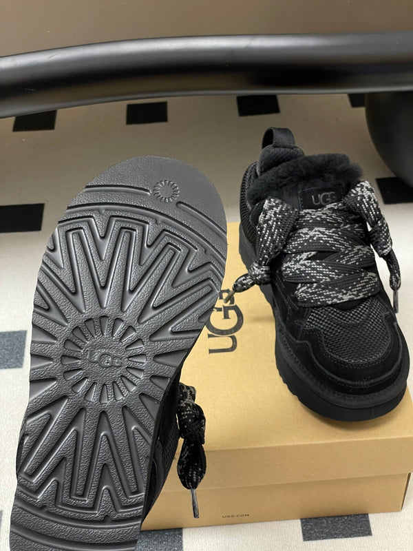 UGG Lowmel Sneaker Black Suede Mesh 522214