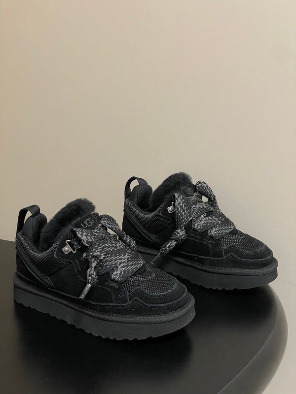 UGG Lowmel Sneaker Black Suede Mesh 522214