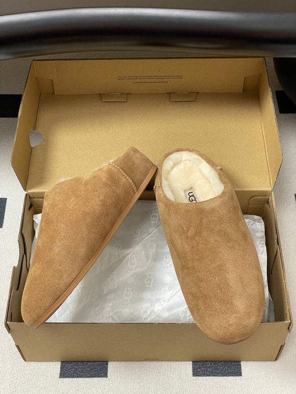 UGG Elea Slip-On Sandals Brown Wool Suede 525947