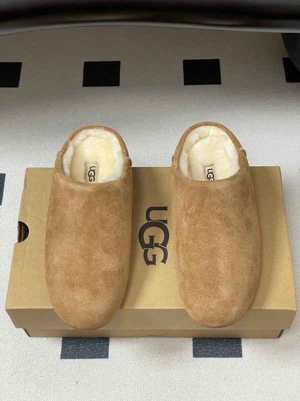 UGG Elea Slip-On Sandals Brown Wool Suede 525947