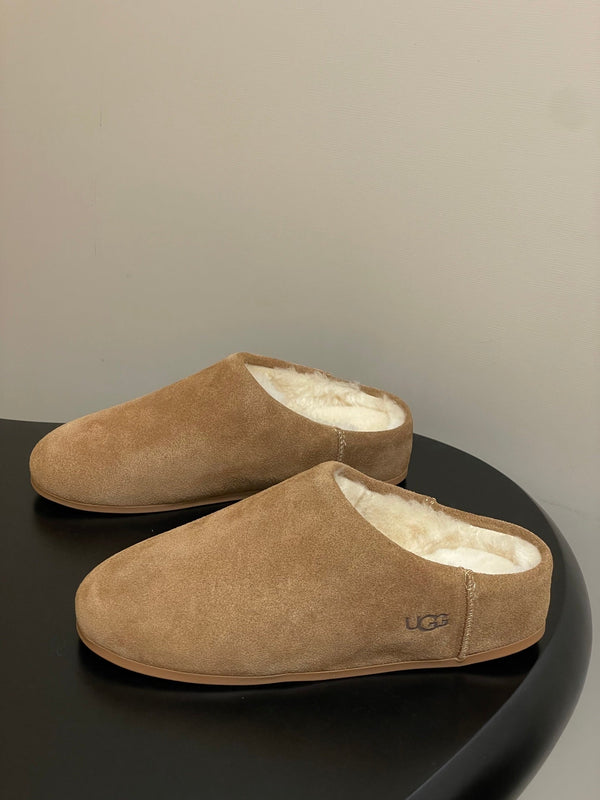 UGG Elea Slip-On Sandals Brown Wool Suede 525947