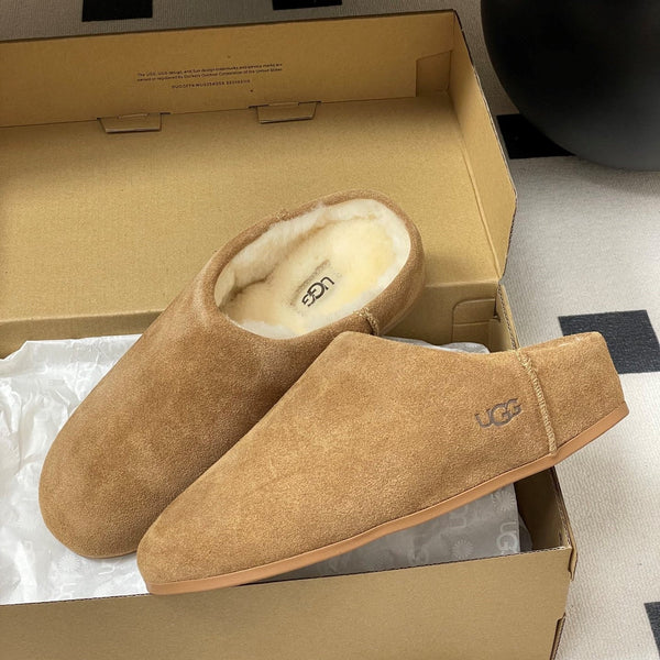 UGG Elea Slip-On Sandals Brown Wool Suede 525947