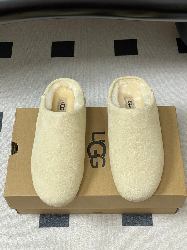 UGG Elea Slip-On Sandals Light Beige Wool Suede 525948