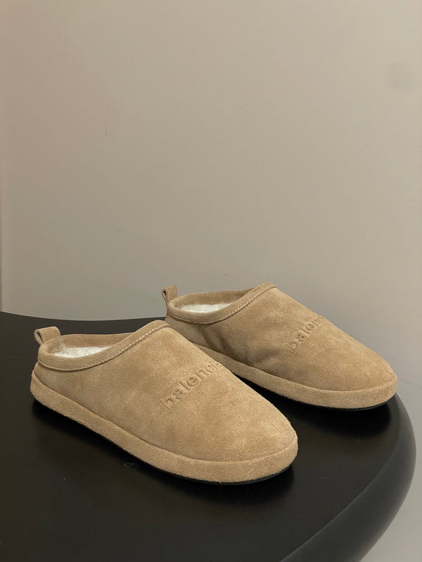 Balenciaga Mule Slip-On Beige Suede Wool 534534