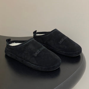 Balenciaga Mule Slip-On Black Suede Wool