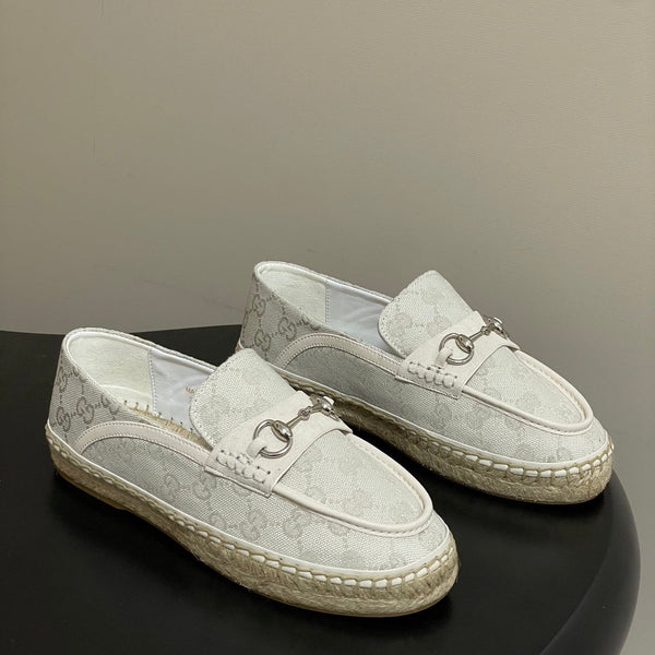GG 26ss Mocassins à enfiler en jean ivoire 593495