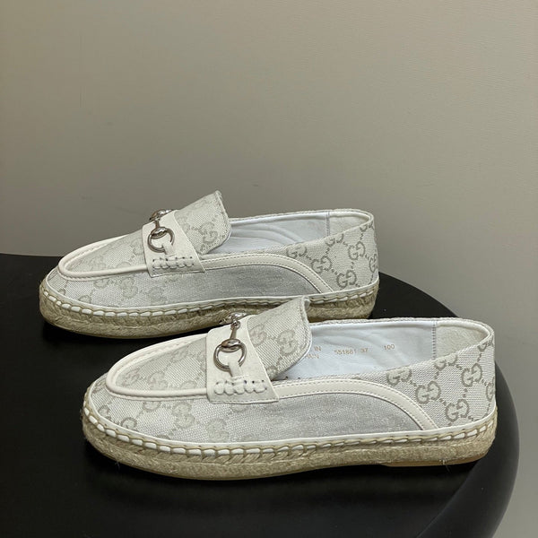GG 26ss Mocassins à enfiler en jean ivoire 593495