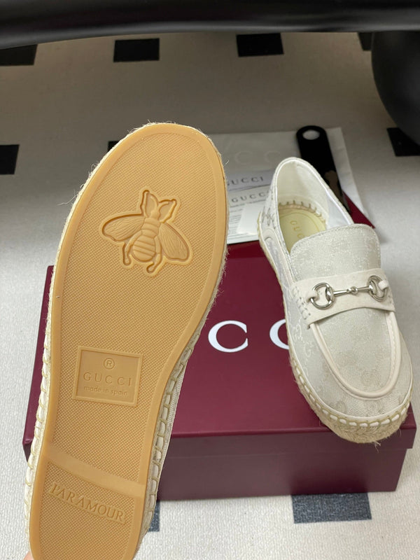 GG 26ss Mocassins à enfiler en jean ivoire 593495