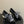 CC 26 Double C Pearl Heel Pump With Silk Ribbon Black Sheepskin 593158
