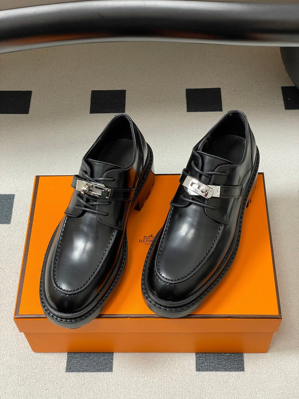 HM Chaussures Oxford Premières 5cm Cuir Noir 594335