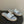 CC 26s Flat Slippers Gray Gold Fabric Sheepskin 649483